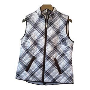 Karen Scott Blue Argyle Vest - Puffer with Pockets